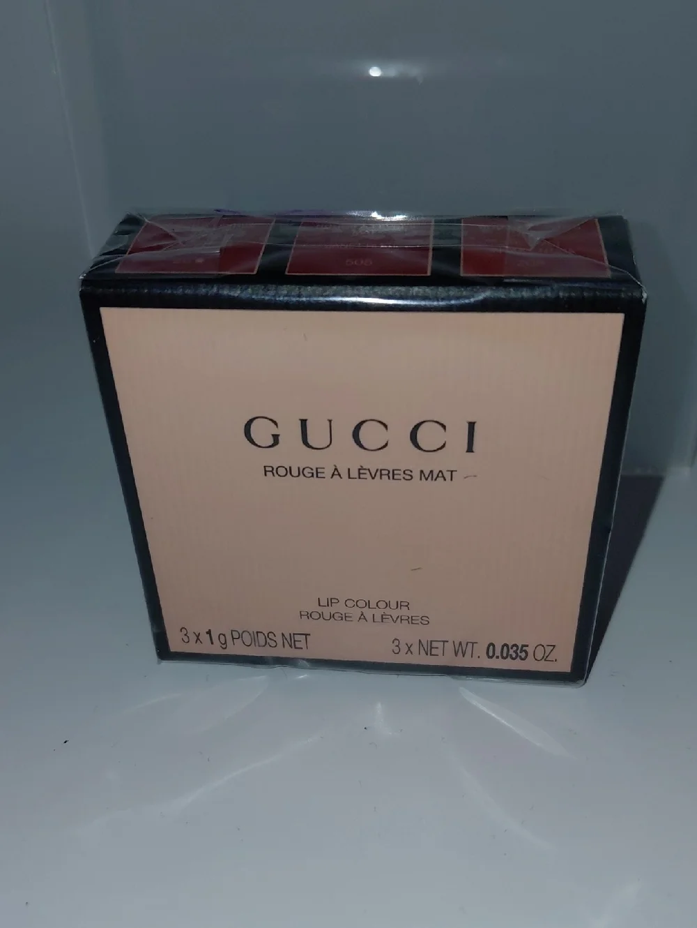 NIB Gucci Mini Matte Lipstick Gift Set! #25,#208,#505 Red/Berry